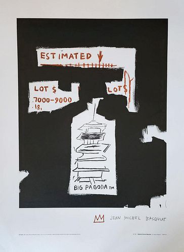Jean Michel Basquiat, 'Big Pagoda 1997' Very rare limited edition estate lithograph