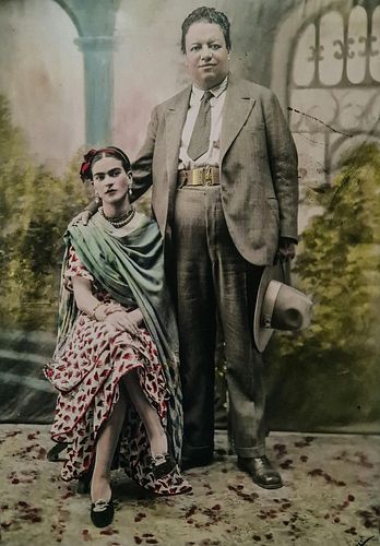 Frida Kahlo, Seated with Diego Rivera