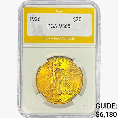 1926 $20 Gold Double Eagle PGA MS65 