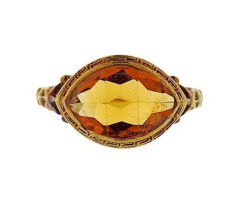 Antique 14k Gold Topaz Ring