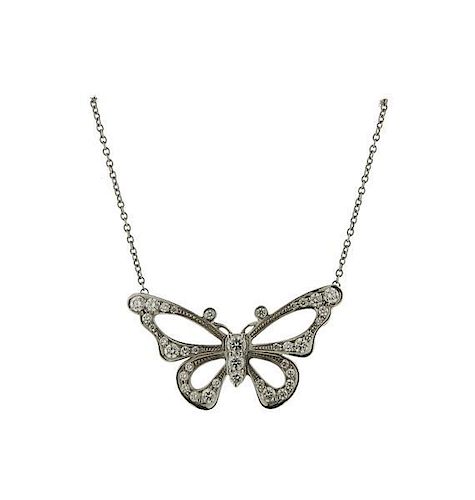 Tiffany &amp; Co Platinum Diamond Butterfly Necklace