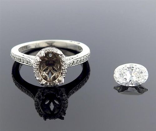 Tacori Platinum GIA 1.23ct E VS2 Diamond Engagement Ring