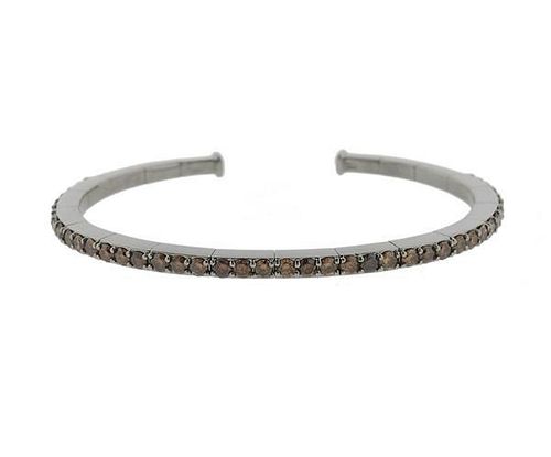 18K Gold Fancy Diamond Flexible Cuff Bracelet