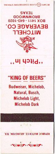 1980 Budweiser Beer MO-AB-C-MBC Match Cover St. Louis Missouri