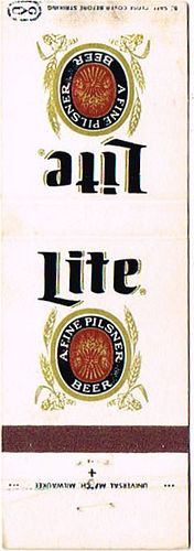 1979 Lite Beer 111mm WI-MILLER-LITE-1 Match Cover Milwaukee Wisconsin