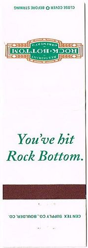 1993 Rock Bottom Brewery 111mm CO-RB-1 Match Cover Denver Colorado