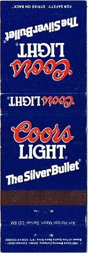 1994 Coors Light Beer 111mm CO-AC-CL4 Match Cover Golden Colorado