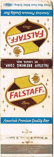 1965 Falstaff Beer 113mm MO-FALS-24-0 Match Cover St. Louis Missouri