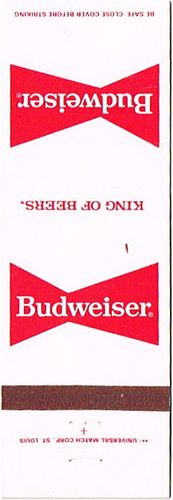 1995 Budweiser Beer 112mm MO-AB-32 Match Cover St. Louis Missouri