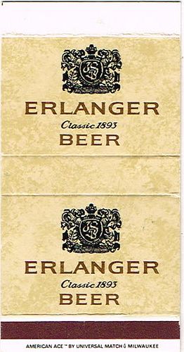 1977 Erlanger Beer WI-SCHLITZ-A-ERL Match Cover Milwaukee Wisconsin