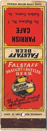 1935 Falstaff Beer 113mm MO-FALS-2-PC Match Cover St. Louis Missouri