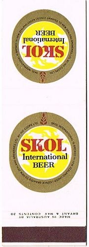1969 Skol International Beer Match Cover Auckland New Zealand