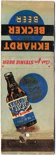 1938 Ekhardt And Becker Beer 115mm MI-EB-3 Match Cover Detroit Michigan