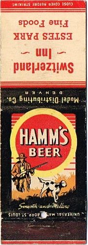 1939 Hamm's Beer () 113mm MN-HAMM-M13-SWIT Match Cover Saint Paul Minnesota