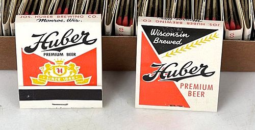 1950 Huber Beer Box of Unused Matchcovers Match Cover Monroe Wisconsin
