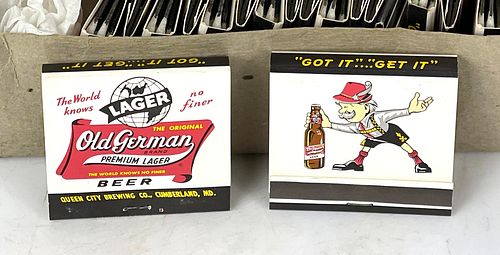 1965 Old German Beer Box of Unused Matchcovers Match Cover Cumberland Maryland