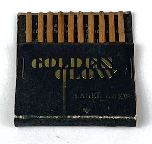 1929 Golden Glow Lager Brew Wooden Pullquick Matchbook Oakland California