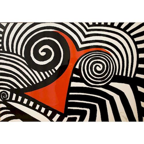 Alexander Calder Lithograph, Red Nose, 1969