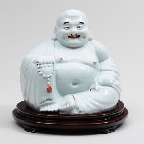 Chinese White Glazed Porcelain Figure of Budai
