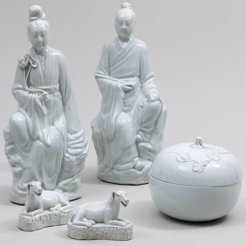 Group of Chinese White Glazed Figures
