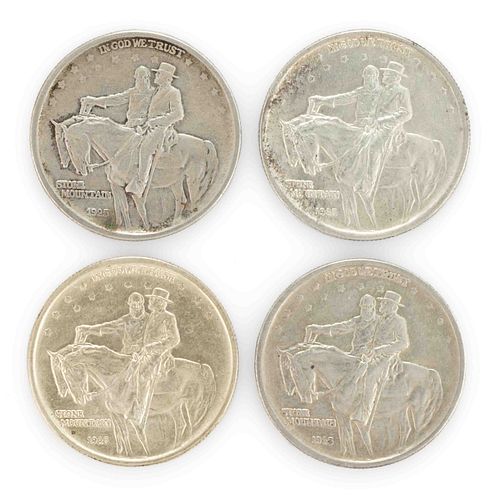 1925 STONE MOUNTAIN COMMEMORATIVE SILVER HALF DOLLARS, LOT OF FOUR