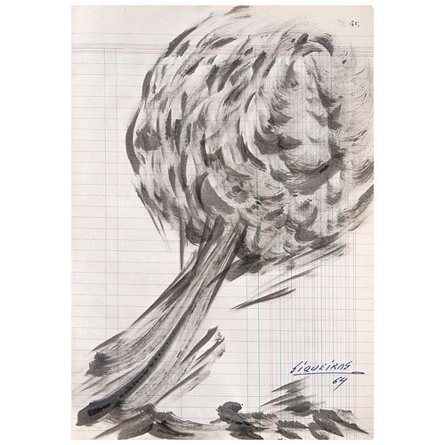 DAVID ALFARO SIQUEIROS, Boceto, Firmada y fechada 64, Tinta sobre papel sobre cartón, 33.5 x 23 cm, Con constancia