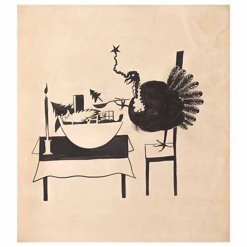 REMEDIOS VARO, Bon profit, Papá Noel, 1959, Sin firma, Tinta sobre papel, 28 x 25 cm