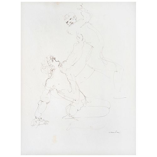 LEONOR FINI, Sin título, Firmada, Tinta sobre papel, 33 x 34 cm