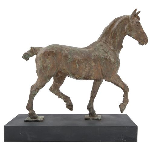 BENITO CERNA, Caballo Romano, Firmada, Escultura en bronce 1 / 9 en base de acero, 43 x 45 x 16 cm, Con certificado