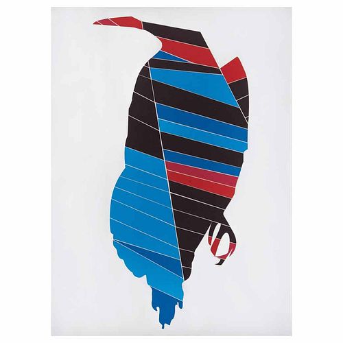 CARLOS AMORALES, Exotic ravens 06, Firmado y fechado 2006, Collage y tinta offset sobre papel, 69 x 45 cm
