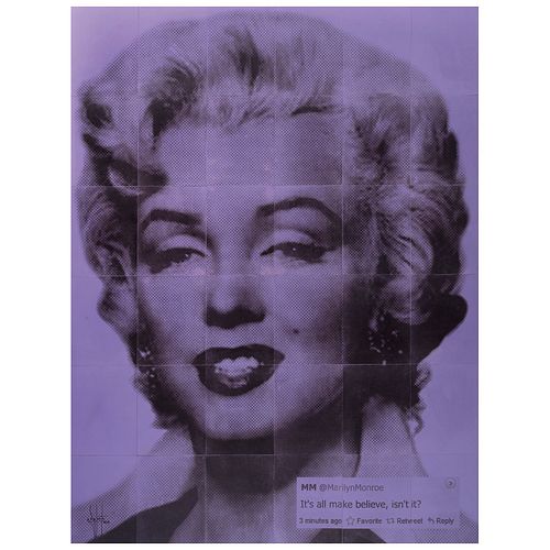 ALEJANDRO VIGILANTE, Marilyn Purple, Firmado y fechado 2015, Acrílico y transfer sobre MDF, 160 x 122 cm, Con certificado