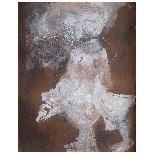 LILIA CARRILLO, Niño con rosa, Firmado, Óleo sobre papel sobre fibracel, 23 x 18 cm