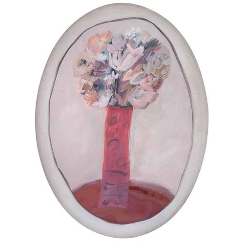 JOY LAVILLE, Mis flores, Sin firma, Óleo sobre tela, 80 x 60 cm