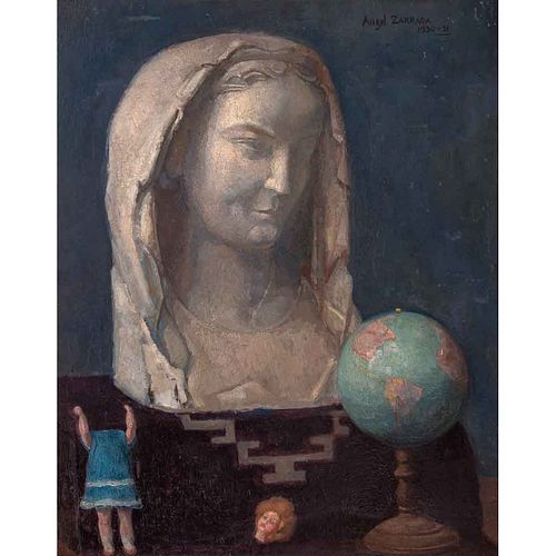 ÁNGEL ZÁRRAGA, La Vierge folle, Firmado y fechado 1930-31 al frente y al reverso, Óleo sobre madera, 55 x 44.5 cm