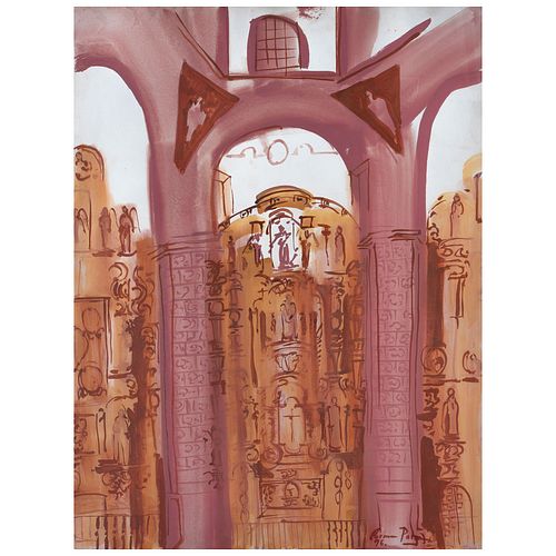 CARMEN PARRA, Más alla de la fe cotidiana II, Firmado y fechado 96, Temple sobre papel, 78 x 60 cm, Con constancia