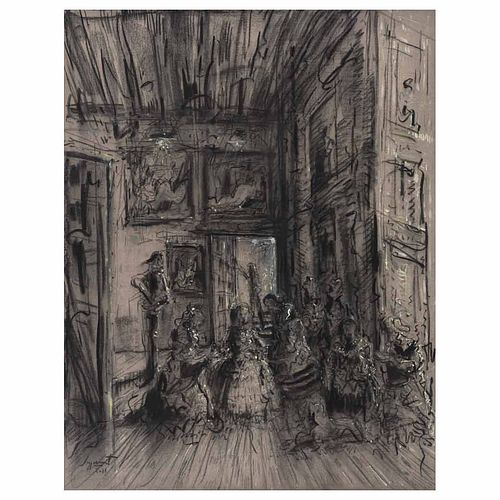 JAZZAMOART, De la serie Variaciones a Las Meninas, Firmado y fechado 2011, Carboncillo y óleo sobre tela, 130 x 100 cm