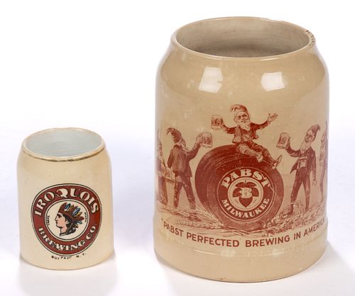 AMERICAN BREWERIES ADVERTISING CERAMIC ARTICLES, LOT OF TWO