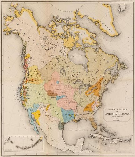 Linguistic Stocks of American Indians Map