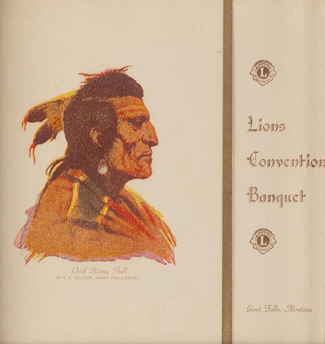 Olaf C. Seltzer, lithograph on Lion's Club Menu