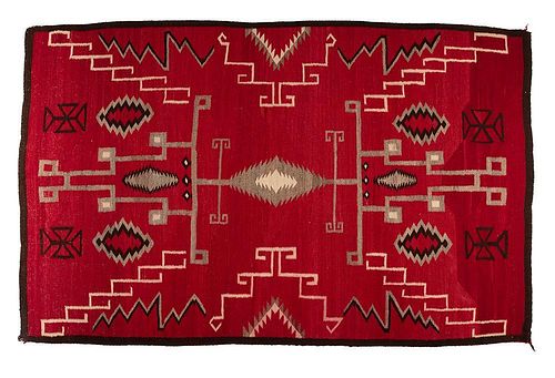 Ganado Storm Pattern Navajo Rug, 5'9" x 3'6"