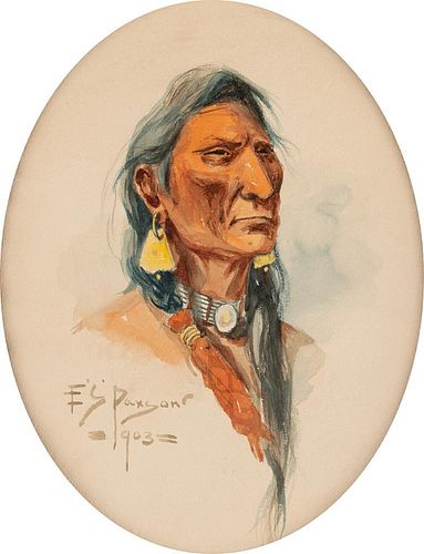 Edgar S. Paxson, watercolor and gouache