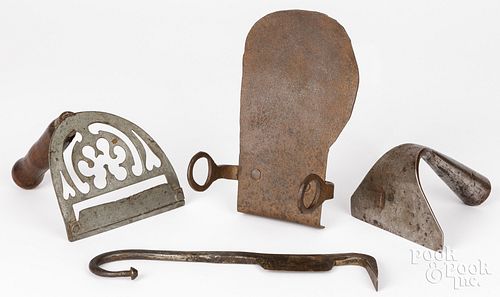 Collection of wrought iron tools