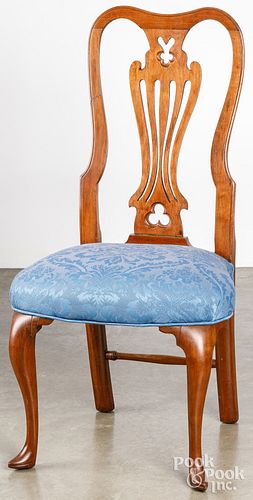 Queen Anne walnut dining chair, 18th c.
