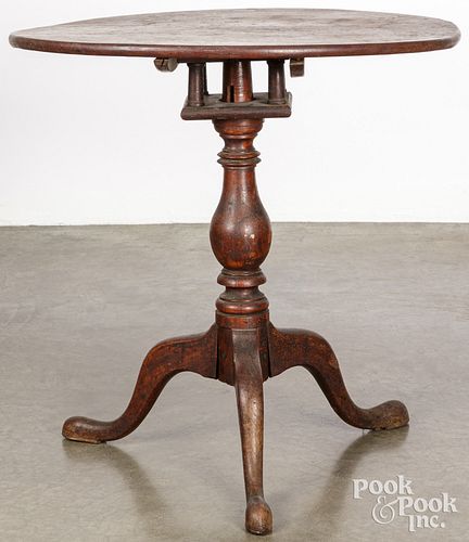 Queen Anne mahogany tea table, 18th c.