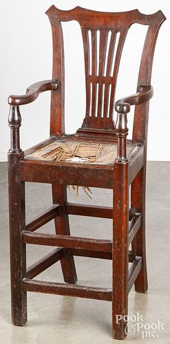 George III mahogany high chair, late 18th c.
