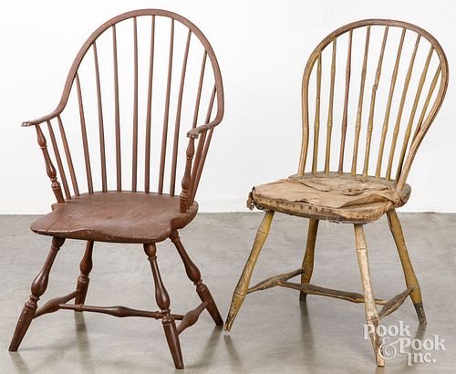 Continuous arm Windsor chair, ca. 1790, etc.