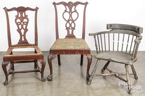 Queen Anne and Chippendale mahogany dining chairs