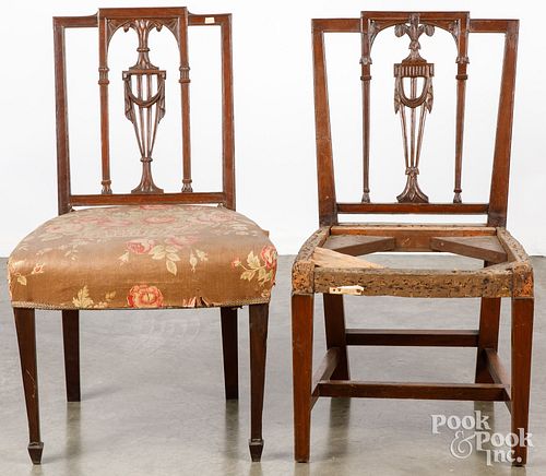Two Federal mahogany dining chairs, ca. 1805