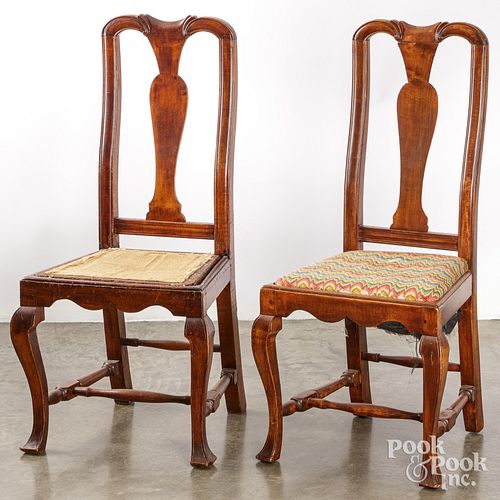 Similar New England Queen Anne maple dining chairs