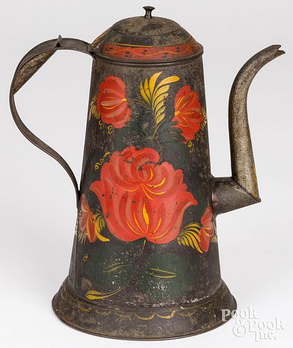 Pennsylvania toleware coffeepot, 19th c.